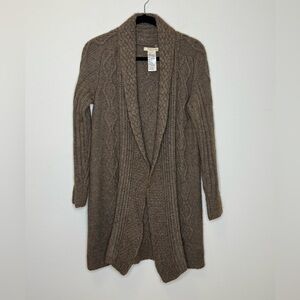 Mary Firenze Cozy Brown Cable Knit Cardigan Made in Italy Size L